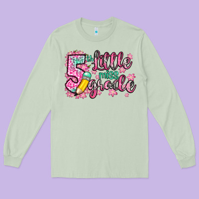 Little Miss 5th Grade Long Sleeve Tee Designed By Zillion Design Studio