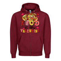 Burgundy food is my valentine Zipper Hoodie - FaDigitalArtStudio
