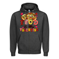 Charcoal Heather food is my valentine Zipper Hoodie - FaDigitalArtStudio