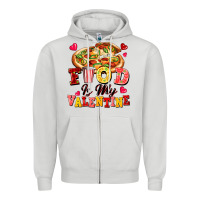 Dove Grey food is my valentine Zipper Hoodie - FaDigitalArtStudio