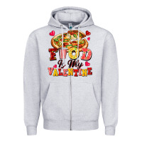Heather Grey food is my valentine Zipper Hoodie - FaDigitalArtStudio