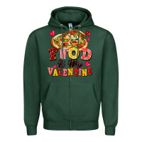 Sports Green food is my valentine Zipper Hoodie - FaDigitalArtStudio