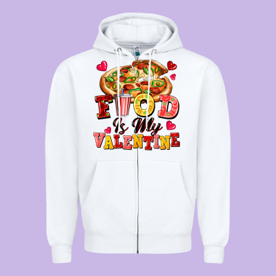 Food Is My Valentine Zipper Hoodie Designed By Fadigitalartstudio