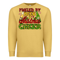 Antique Gold fueled by beer and christmas cheer with beer bottles Premium Sweatshirt - AdoDesignShop