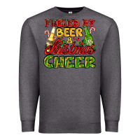 Charcoal Heather fueled by beer and christmas cheer with beer bottles Premium Sweatshirt - AdoDesignShop