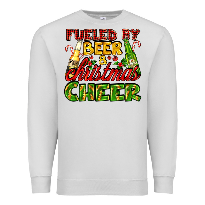 Fueled By Beer And Christmas Cheer With Beer Bottles Premium Sweatshirt by AdoDesignShop | Teevron