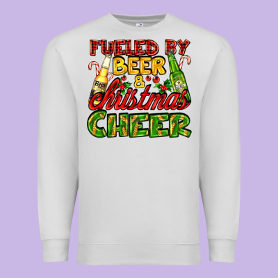 Fueled By Beer And Christmas Cheer With Beer Bottles Premium Sweatshirt Designed By Adodesignshop