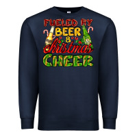 Navy fueled by beer and christmas cheer with beer bottles Premium Sweatshirt - AdoDesignShop
