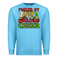 Ocean Blue fueled by beer and christmas cheer with beer bottles Premium Sweatshirt - AdoDesignShop