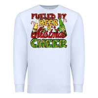 White fueled by beer and christmas cheer with beer bottles Premium Sweatshirt - AdoDesignShop
