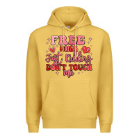 Antique Gold free hugs just kidding don't touch me Premium Hoodie - MaliasSmallBusiness
