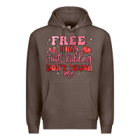 Coffee free hugs just kidding don't touch me Premium Hoodie - MaliasSmallBusiness