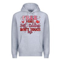 Heather Grey free hugs just kidding don't touch me Premium Hoodie - MaliasSmallBusiness