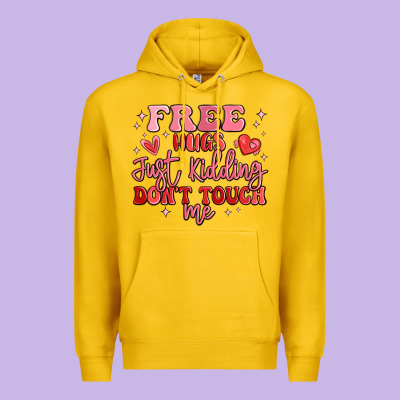 Free Hugs Just Kidding Don't Touch Me Premium Hoodie Designed By Maliassmallbusiness
