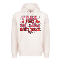 Pale Pink free hugs just kidding don't touch me Premium Hoodie - MaliasSmallBusiness