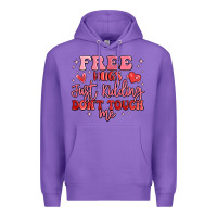 Purple free hugs just kidding don't touch me Premium Hoodie - MaliasSmallBusiness
