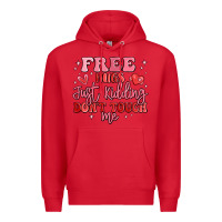 Red free hugs just kidding don't touch me Premium Hoodie - MaliasSmallBusiness