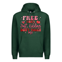 Sports Green free hugs just kidding don't touch me Premium Hoodie - MaliasSmallBusiness
