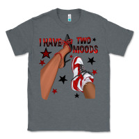 Charcoal Heather I Have Two Moods Black and Red Sneakers Afro Girl Classic Tee - texasbilliewilder