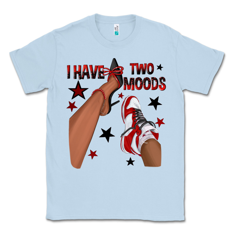I Have Two Moods Black And Red Sneakers Afro Girl Classic Tee by texasbilliewilder | Teevron