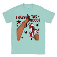 Seafoam I Have Two Moods Black and Red Sneakers Afro Girl Classic Tee - texasbilliewilder