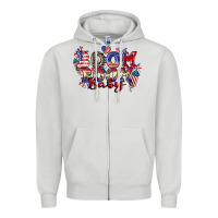Dove Grey Boom boom baby 4th of july Zipper Hoodie - CowGirlArtShop