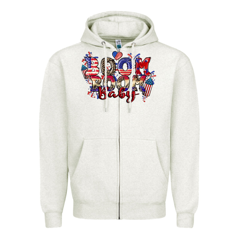 Boom Boom Baby 4th Of July Zipper Hoodie by CowGirlArtShop | Teevron