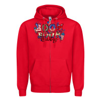 Red Boom boom baby 4th of july Zipper Hoodie - CowGirlArtShop
