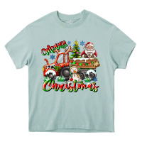 Arona Merry Christmas  tractor Heavy Core Tee - CowhideDigitalArt