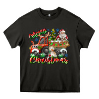 Asphalt Merry Christmas  tractor Heavy Core Tee - CowhideDigitalArt