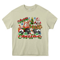 Mossy Merry Christmas  tractor Heavy Core Tee - CowhideDigitalArt