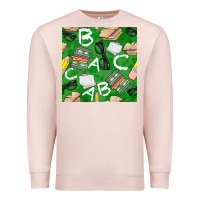 Pale Pink english class seamless pattern Premium Sweatshirt - BundleAndBundleShop