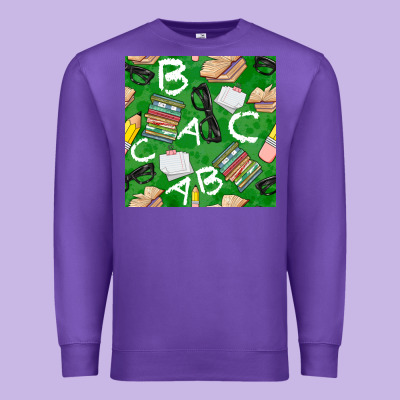 English Class Seamless Pattern Premium Sweatshirt Designed By Bundleandbundleshop