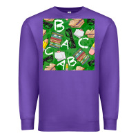 Purple english class seamless pattern Premium Sweatshirt - BundleAndBundleShop