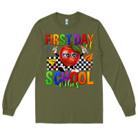Army Green first day of school vibes Long Sleeve Tee - texasbilliewilder