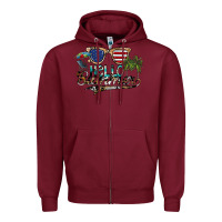 Burgundy hello summer Zipper Hoodie - SublimationCraftShop