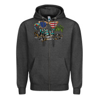 Charcoal Heather hello summer Zipper Hoodie - SublimationCraftShop