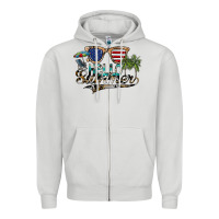 Dove Grey hello summer Zipper Hoodie - SublimationCraftShop