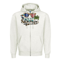 Oatmeal Heather hello summer Zipper Hoodie - SublimationCraftShop