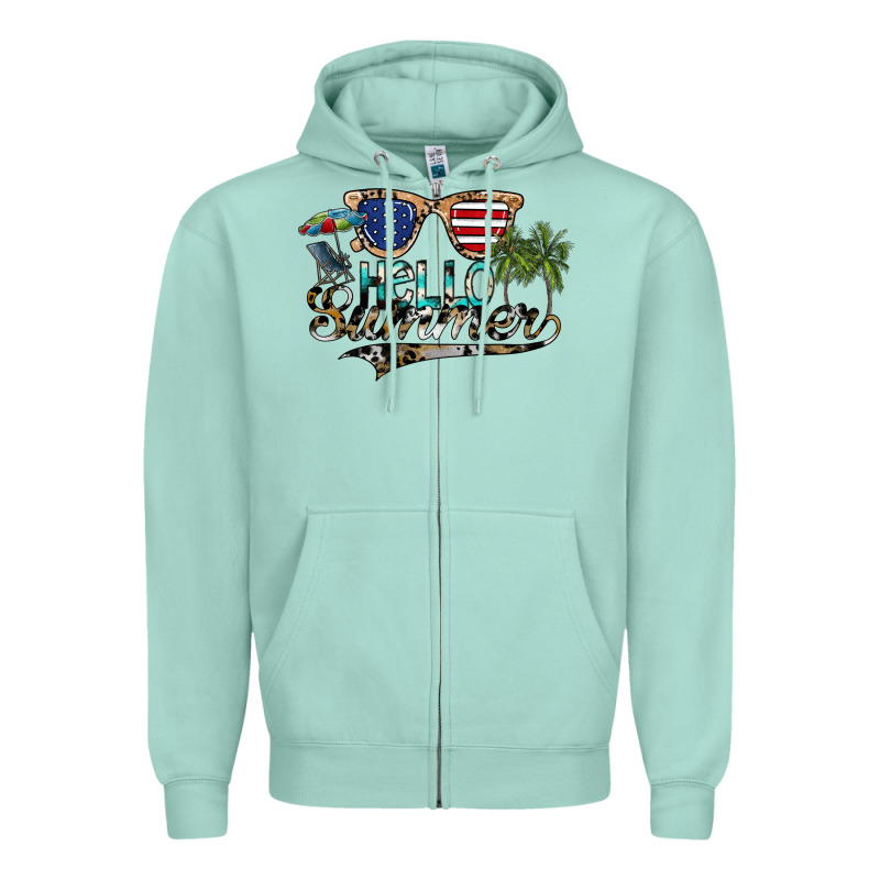 Hello Summer Zipper Hoodie by SublimationCraftShop | Teevron