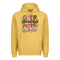 Antique Gold over stimulated moms club Premium Hoodie - MaliasSmallBusiness