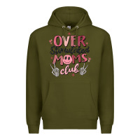 Army Green over stimulated moms club Premium Hoodie - MaliasSmallBusiness
