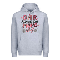 Heather Grey over stimulated moms club Premium Hoodie - MaliasSmallBusiness