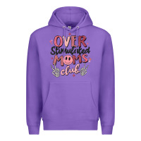 Purple over stimulated moms club Premium Hoodie - MaliasSmallBusiness