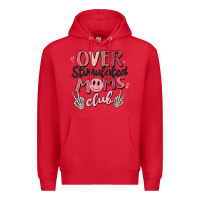 Red over stimulated moms club Premium Hoodie - MaliasSmallBusiness