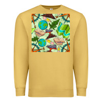 Antique Gold geography class seamless pattern Premium Sweatshirt - BundleAndBundleShop