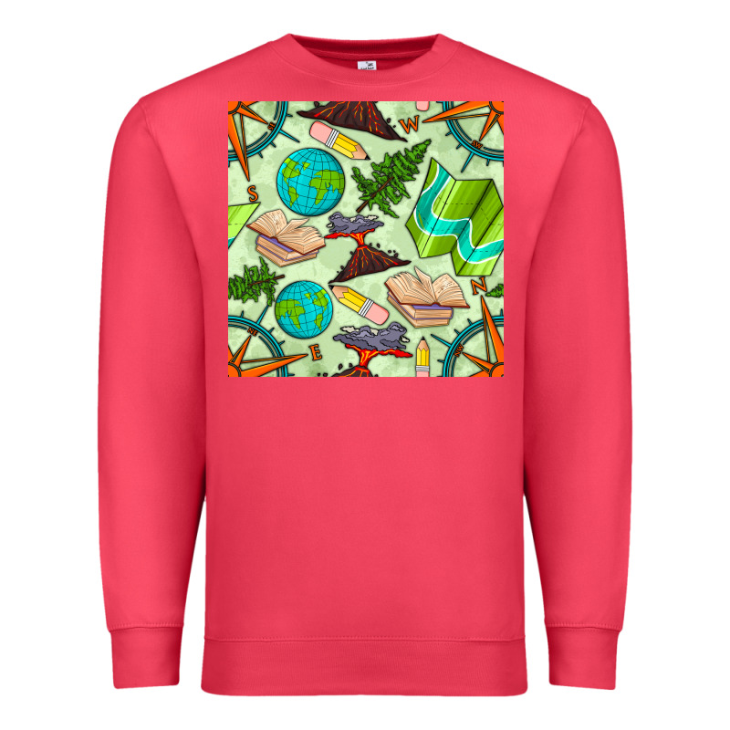 Geography Class Seamless Pattern Premium Sweatshirt by BundleAndBundleShop | Teevron