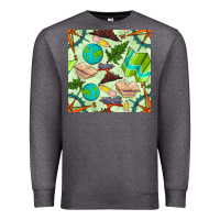 Charcoal Heather geography class seamless pattern Premium Sweatshirt - BundleAndBundleShop