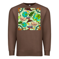 Chestnut geography class seamless pattern Premium Sweatshirt - BundleAndBundleShop