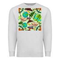 Dove Grey geography class seamless pattern Premium Sweatshirt - BundleAndBundleShop